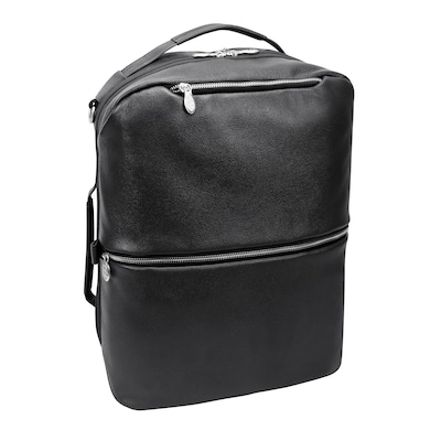 McKlein U Series East Side Laptop Backpack, Black Leather (18875)