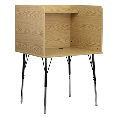 Flash Furniture 36W Stand-Alone Study Carrel with Top Shelf, Oak (MTM6221SGLSCOAK)