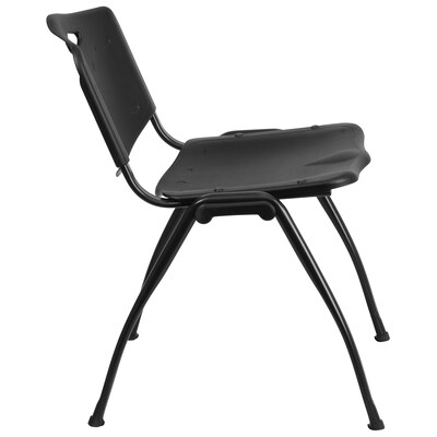 Flash Furniture HERCULES Series Plastic Stack Chair, Black (RUTD01BK)