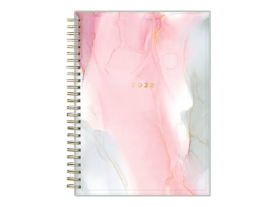 2022 Blue Sky Ashley G Fluid 5 x 8 Weekly & Monthly Planner, Gray/Pink (135290)