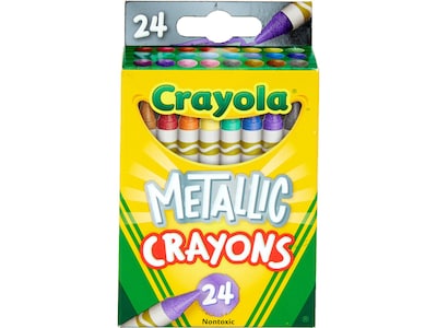 Crayola Metallic Crayons, Assorted Colors, 24/Pack (52-8815)
