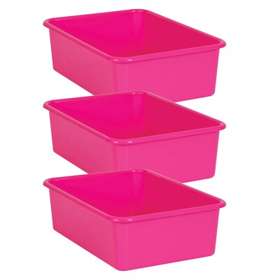 Teacher Created Resources Plastic Storage Bin Small 7.75 x 11.38 x 5  Yellow Pack of 6