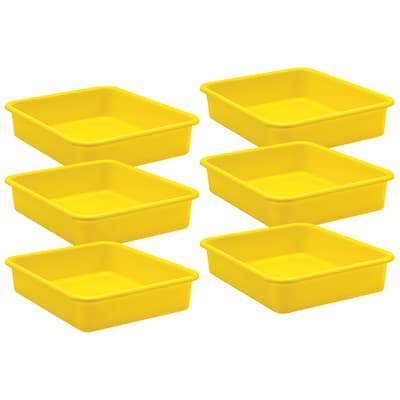 Teacher Created Resources® Plastic Letter Tray, 14 x 11.5 x 3, Yellow, Pack of 6 (TCR20440-6)