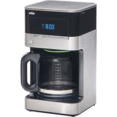 BRAUN BrewSense 12 Cups Automatic Drip Coffee Maker, Stainless/Black  (KF7150BK) | Quill.com