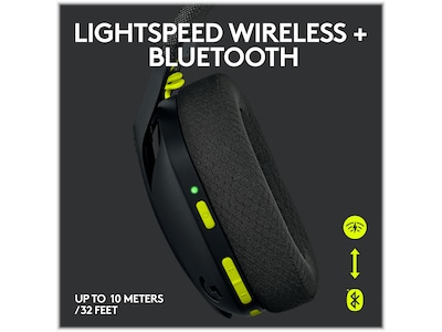 Logitech G435 LIGHTSPEED Bluetooth Over-the-Ear Gaming Headset, Black (981-001049)