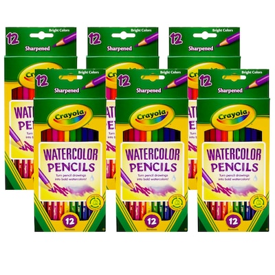 Crayola Watercolor Pencils, Assorted Colors, 12/Bundle, 6 Bundles (BIN4302-6)