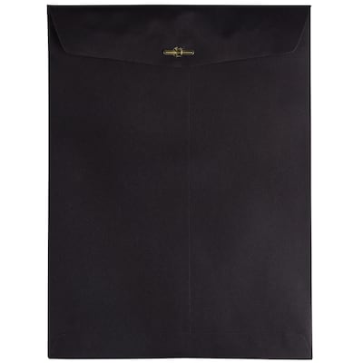 JAM Paper Open End Catalog Envelopes with Clasp Closure, 9 x 12, Smooth Black, 50/Pack (73854I)