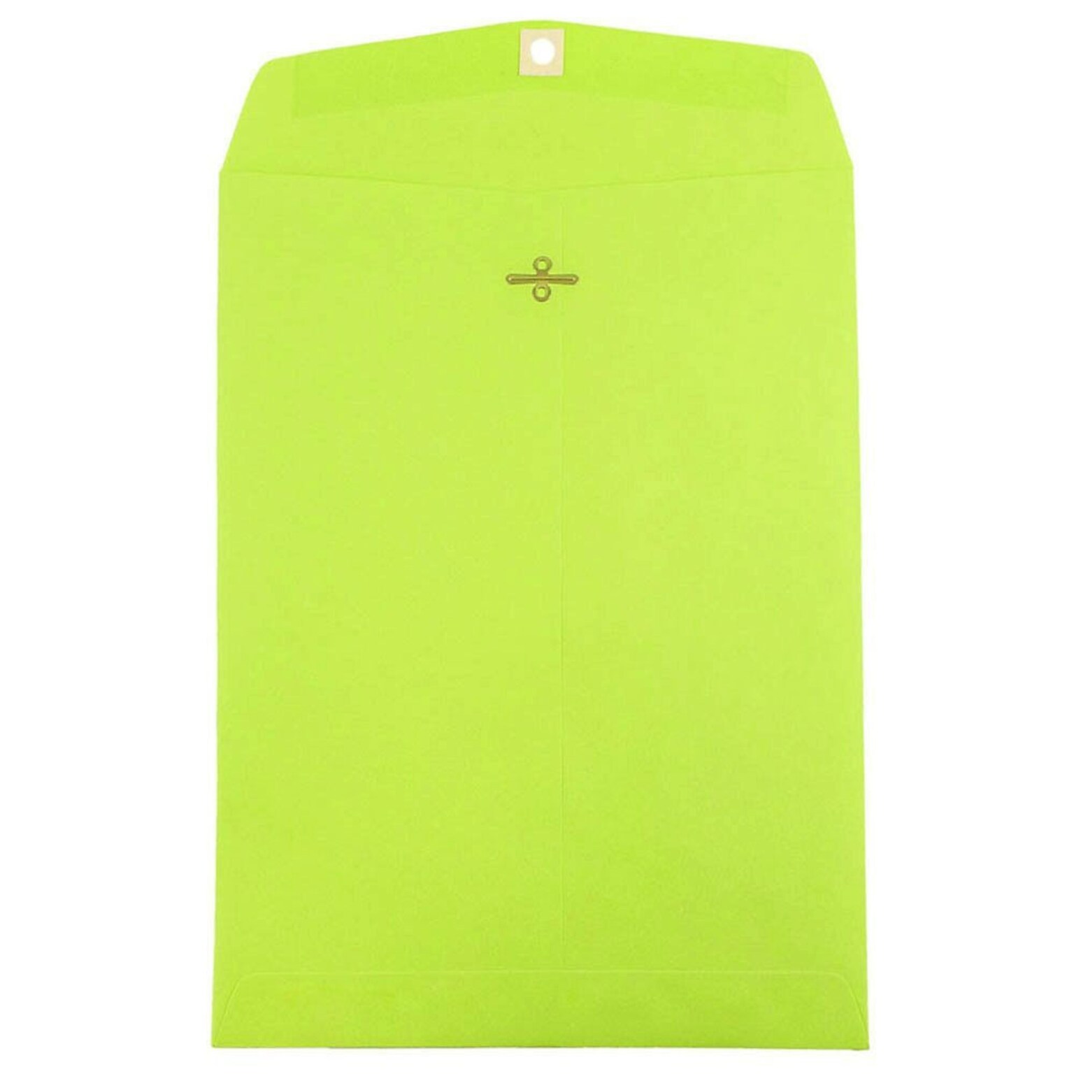 JAM Paper Envelopes with Clasp Closure, 9 x 12, Ultra Lime Green, 50/Pack (900835395I)