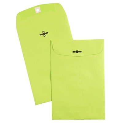 JAM Paper Open End Envelopes with Clasp Closure, 6" x 9", Ultra Lime Green, 50/Pack (V0128133I)