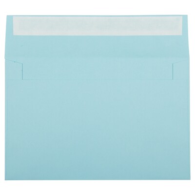 JAM Paper A9 Invitation Envelopes with Peel & Seal Closure, 5 3/4" x 8 3/4", Baby Blue, 100/Pack (241137157)