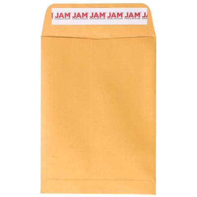 JAM Paper Open End Catalog Envelopes with Peel & Seal Closure, 5 1/2" x 7 1/2", Brown Kraft Manila, 50/Pack (400238465I)