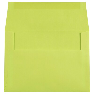 JAM Paper A7 Invitation Envelopes, 5 1/4" x 7 1/4", Ultra Lime Green, 100/Pack (96151D)