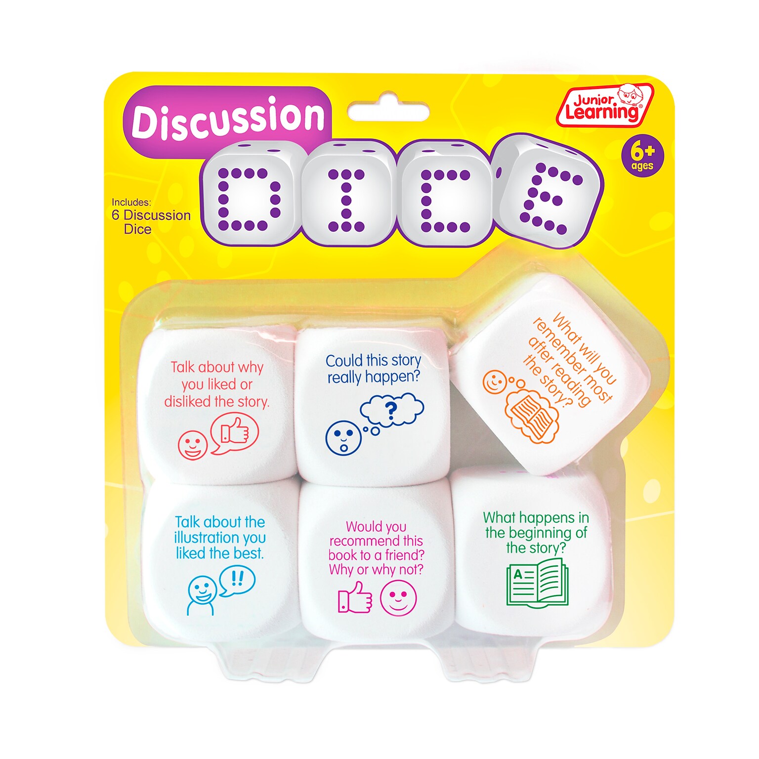 Junior Learning® Discussion Dice, Set of 6 (JRL642)