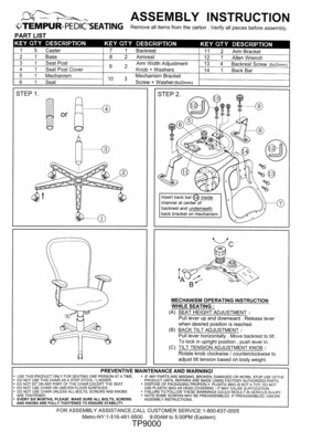 Tempur pedic outlet office chair tp9000