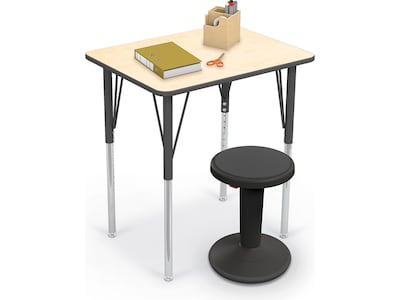 MooreCo Essentials Economy 26 Student Desk, Fusion Maple (91672)
