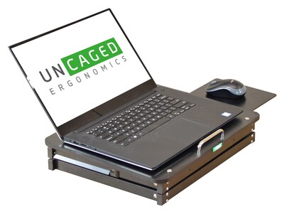 Uncaged Ergonomics CD4 16.25" x 12.25" Metal Laptop Stand, Black (CD4-b)