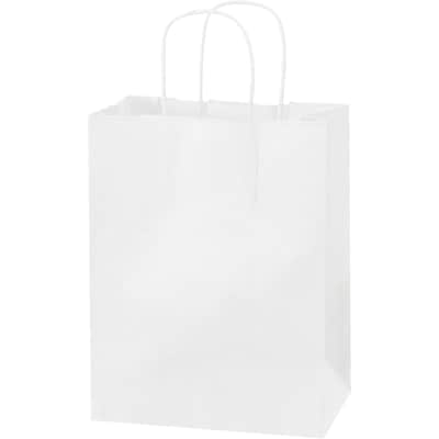 Staples® 10.25 x 4.5 x 4.75 Paper Shopping Bags, White, 250/Carton (BGS103W)
