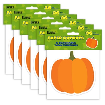 Eureka A Teachable Town Pumpkins Paper Cut-Outs, 36/Pack, 6 Packs (EU-841563-6)