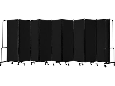 National Public Seating Robo Freestanding 9-Panel Room Divider, 72H x 210W, Black PET (RDB6-9PT10)