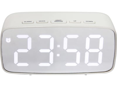 Infinity Instruments Digital Alarm Clock, 4.25 x 2.38 (20218WH)