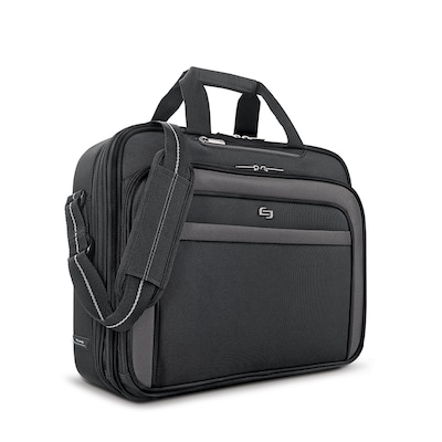 Solo New York 17.3 Laptop The City Laptop Briefcase, Black Polyester (CLA314-4)