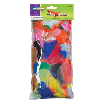 Creativity Street Turkey Plumage Feathers, Bright Hues Assorted, Assorted Sizes, 1 oz./Bag, 6 Bags (