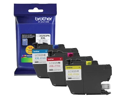 Brother LC30293PK Cyan/Magenta/Yellow Ultra High Yield Ink Cartridge 3-Pack