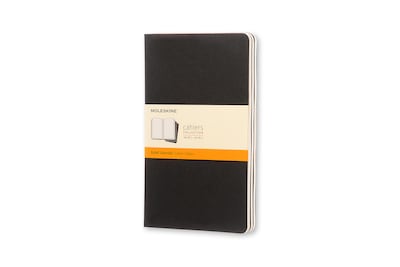 Moleskine Cahier Journal, Set of 3, Soft Cover, Large, 5" x 8.25", Ruled, Black (704956)