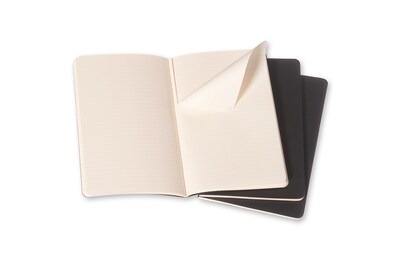 Moleskine Cahier Journal, Set of 3, Soft Cover, Large, 5" x 8.25", Ruled, Black (704956)