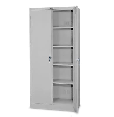 Tennsco® Deluxe Steel Storage Cabinet; Non-Assembled, 78Hx36Wx24D, Light Gray