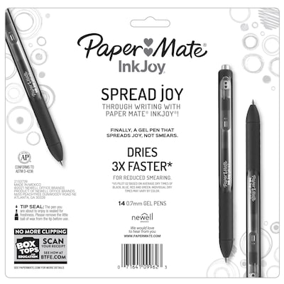 Paper Mate InkJoy Gel Pen, Medium Point (0.7 mm), Assorted - 6 pens
