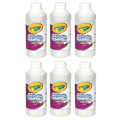 Crayola® Artista II® Washable Tempera Paint, White, 16 oz. Bottle, Pack of 6 (BIN311553-6)