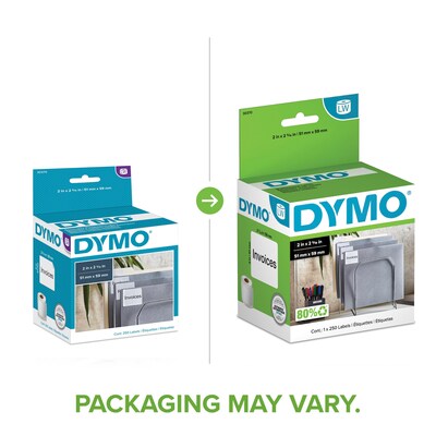 DYMO LabelWriter 30370 Multi-Purpose Labels, 2-5/16 x 2, Black on White, 250 Labels/Roll (30370)