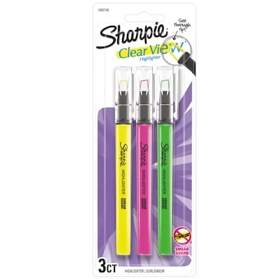 Sharpie Clear View Highlighter, Chisel Tip, Assorted, 3/Pack  (1950748/2128214) | Quill.com