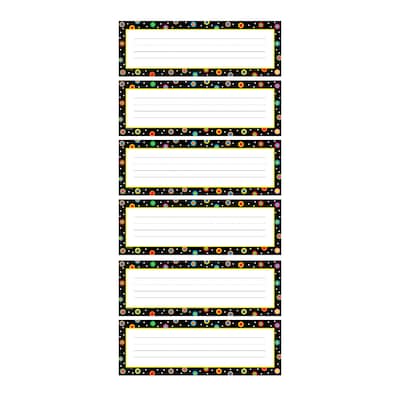 Creative Teaching Press® Dots on Black Nameplates, 9.5" x 3.25", 36 Per Pack, 6 Packs (CTP4499-6)