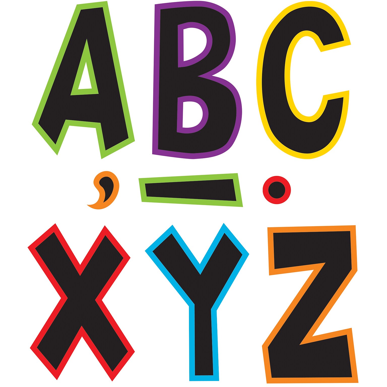 Teacher Created Resources 7 Fun Font Letters, Electric Bright Colors, 120 Pieces/Pack, 3 Packs (TCR77282-3)