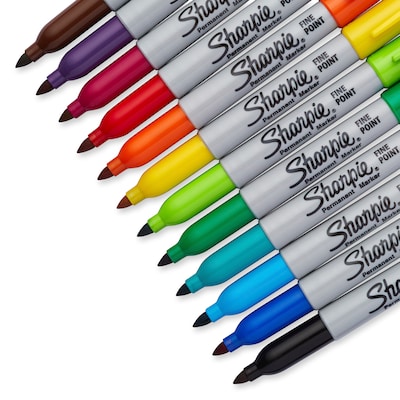 Sharpie Permanent Markers, Fine Tip, Assorted, 36/Pack (1921559