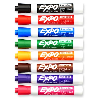 Expo Dry Erase Markers, Chisel Tip, Assorted, 8/Pack (80678)