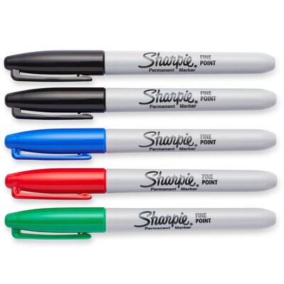Sharpie Pens, Fine Point, 0.8 Mm, Black Barrels, Assorted Ink Colors, Pack  of 12, AP Certified Nontoxic, Quick Drying Ink