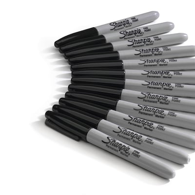24-Pack Black Permanent Markers - Fine Point