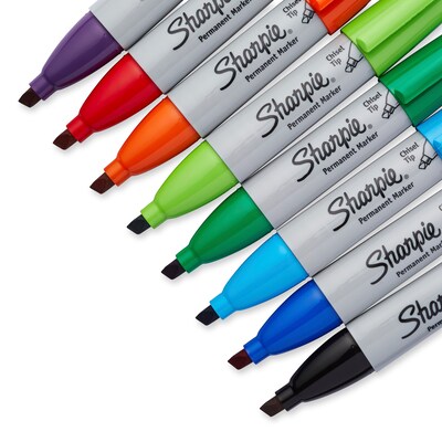 Sharpie Permanent Marker, Chisel Tip, Blue, Dozen (38203)