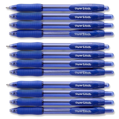 Paper Mate Profile Retractable Ballpoint Pen, Bold Point, Blue Ink, Dozen (89466)