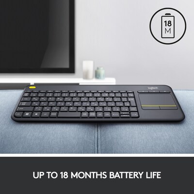 Logitech K400 Plus Wireless Touch Keyboard, Dark Gray (920-007119) |  Quill.com