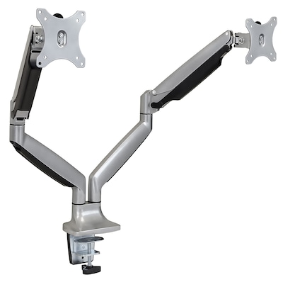 Mount-lt! Adjustable Dual Monitor Arm Mount, Up To 32, Silver (MI-1772)
