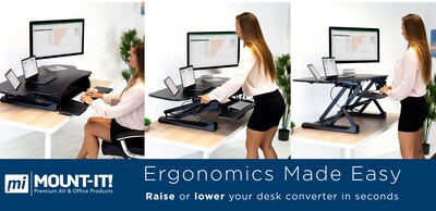 BestOffice Standing Desk Converter Electric Height Adjustable