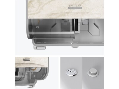 Kimberly-Clark Professional ICON Coreless 2-Roll Horizontal Toilet Paper Dispenser with Faceplate, Warm Marble (58742)