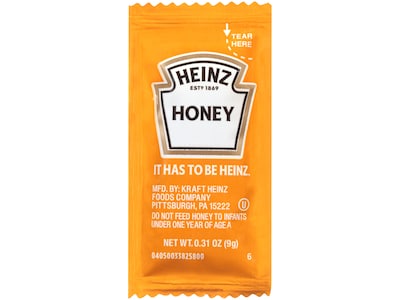 Heinz Single Serve Honey, 0.31 Oz., 200/Carton (342414/533700)