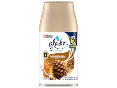 Glade Air Freshener Automatic Spray Refill, Cashmere Woods Scent, 6.2 Oz., 4/Pack (320140)