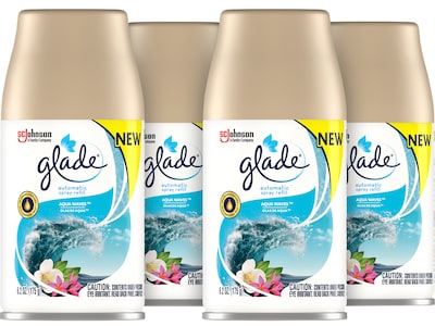 Glade Air Freshener Automatic Spray Refill, Aqua Waves Scent, 6.2 Oz.,  4/Pack (325078) | Quill.com