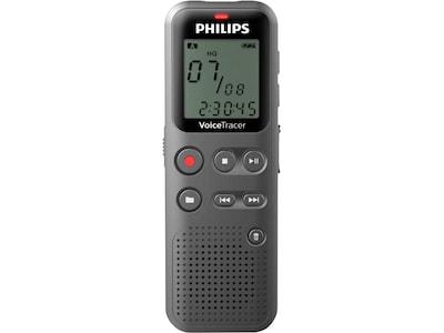 Philips VoiceTracer Digital Voice Recorder, 8GB, Black (DVT1120)